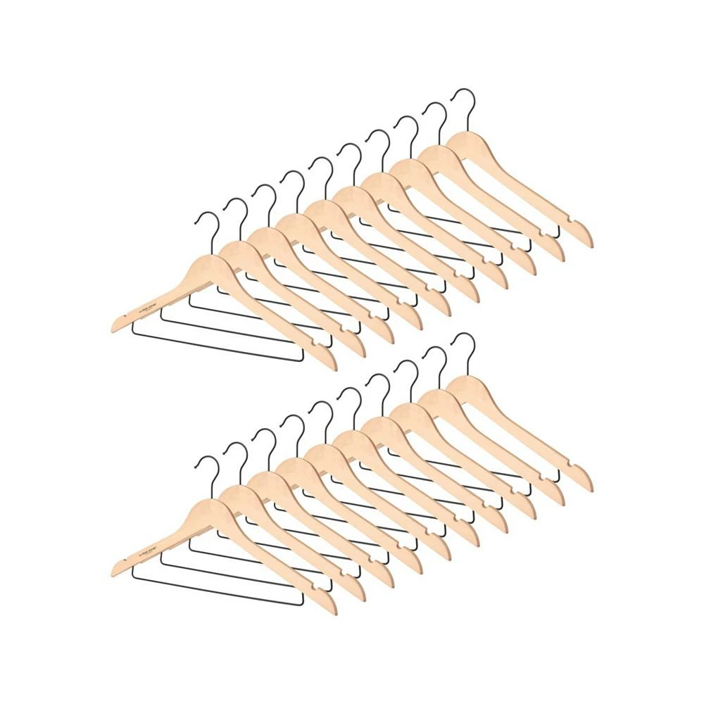 商品WeThinkStorage|Pack of 20 Slim Wood Hangers with Lower Bar,价格¥374,第1张图片