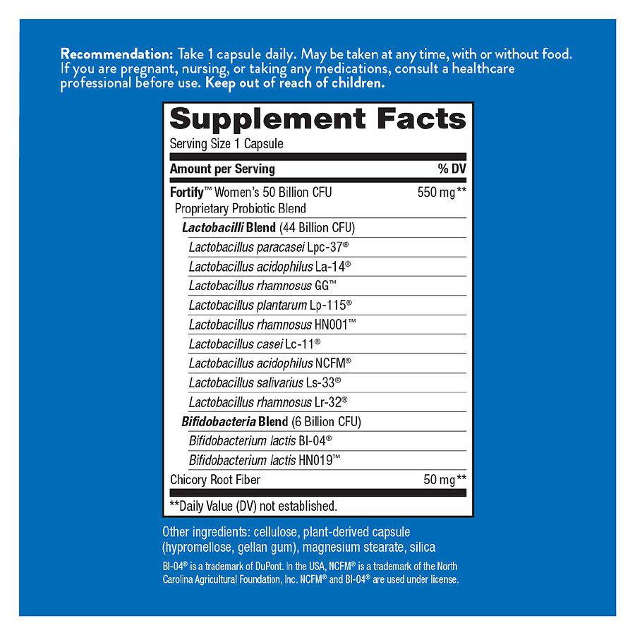 Fortify Women's 50 Billion Probiotic Vegetable Capsules商品第3张图片规格展示