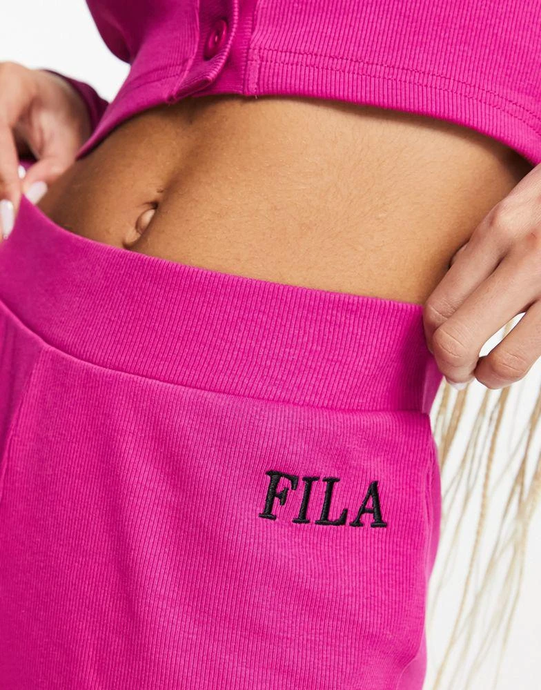商品Fila|Fila ribbed flares with logo in pink,价格¥214,第2张图片详细描述