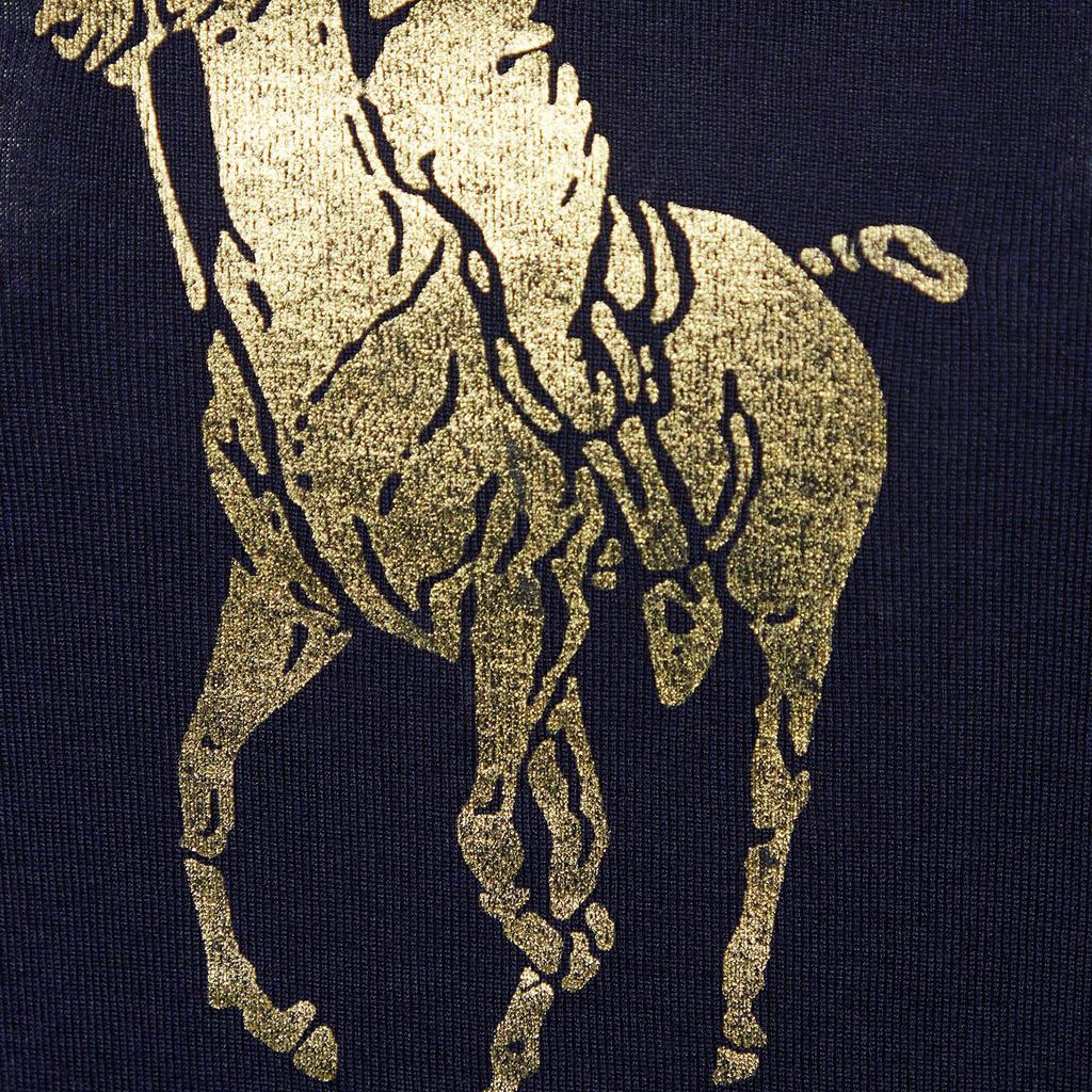 Ralph Lauren Navy Blue Logo Printed Cotton Knit T-Shirt M商品第3张图片规格展示