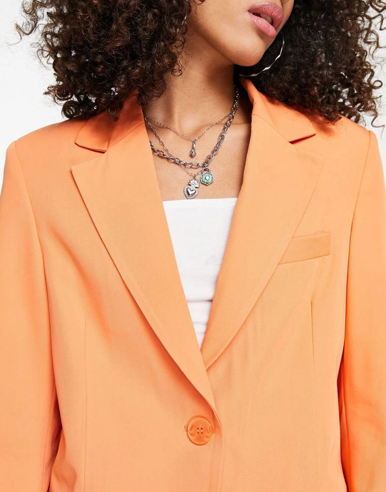 商品Bershka|Bershka oversized blazer co-ord set in orange,价格¥268,第4张图片详细描述