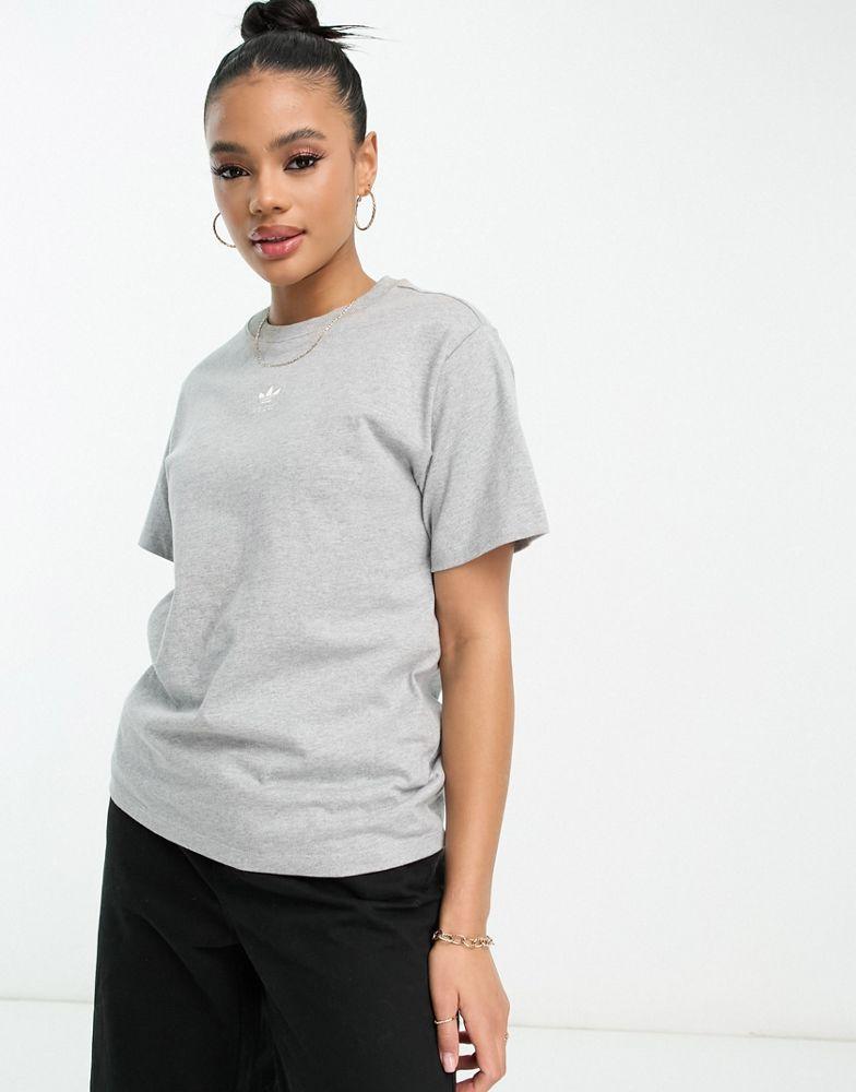 adidas Originals trefoil essentials t-shirt in medium grey商品第1张图片规格展示
