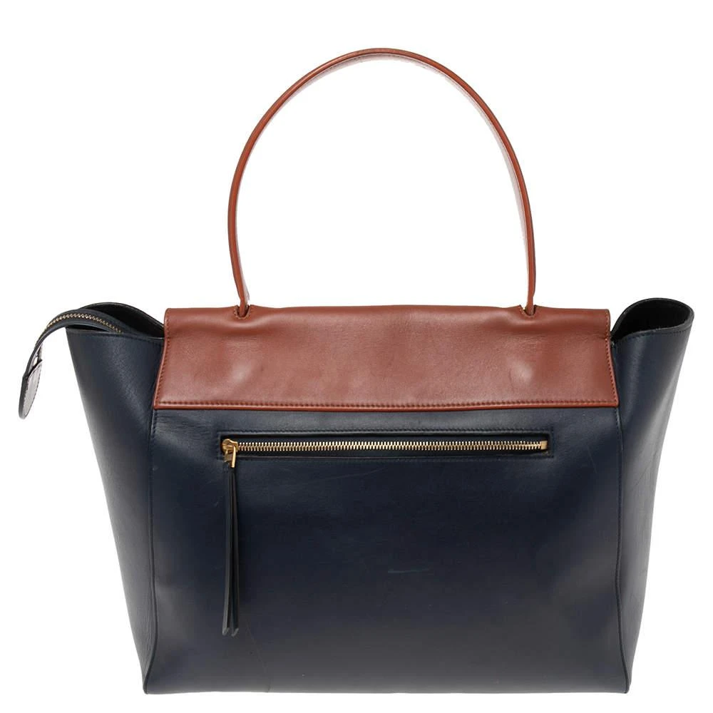 商品[二手商品] Celine|Celine Blue/Brown Leather Small Belt Top Handle Bag,价格¥5458,第4张图片详细描述