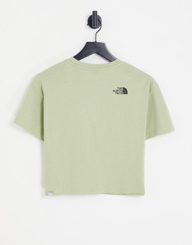 The North Face Dome at Center cropped t-shirt in khaki Exclusive at ASOS商品第4张图片规格展示