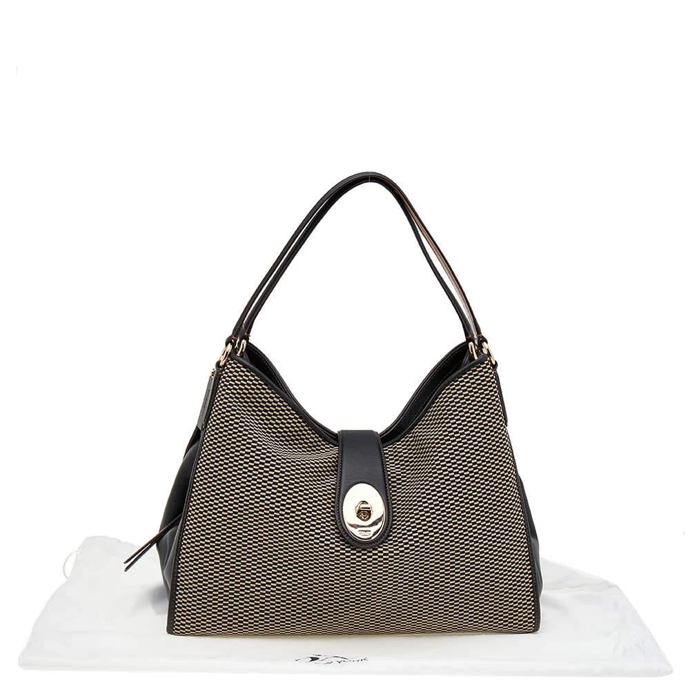 Coach Black/Beige Leather And Fabric Carlyle Madison Shoulder Bag 商品