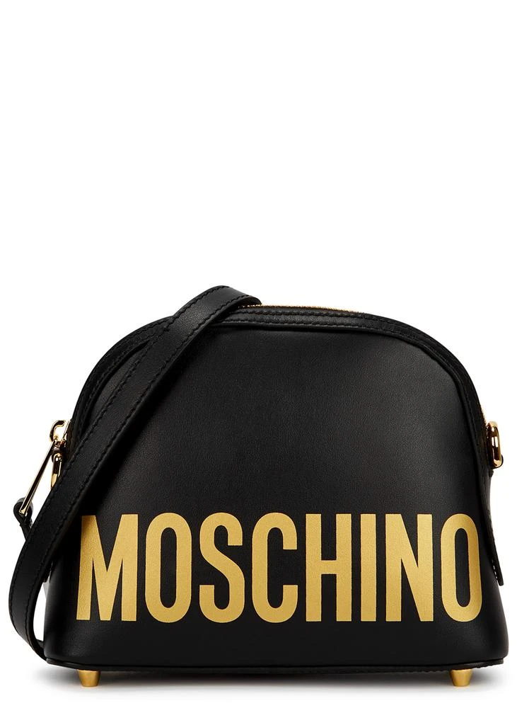 商品Moschino|Black logo leather cross-body bag,价格¥2398,第1张图片