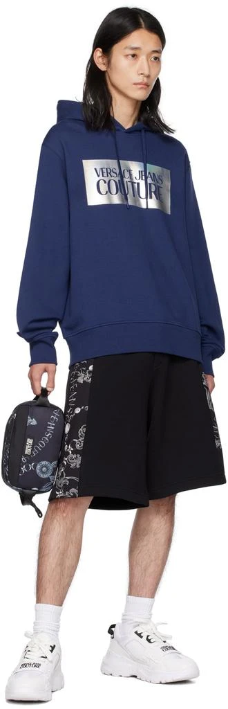 商品Versace|Navy Printed Hoodie,价格¥826,第4张图片详细描述