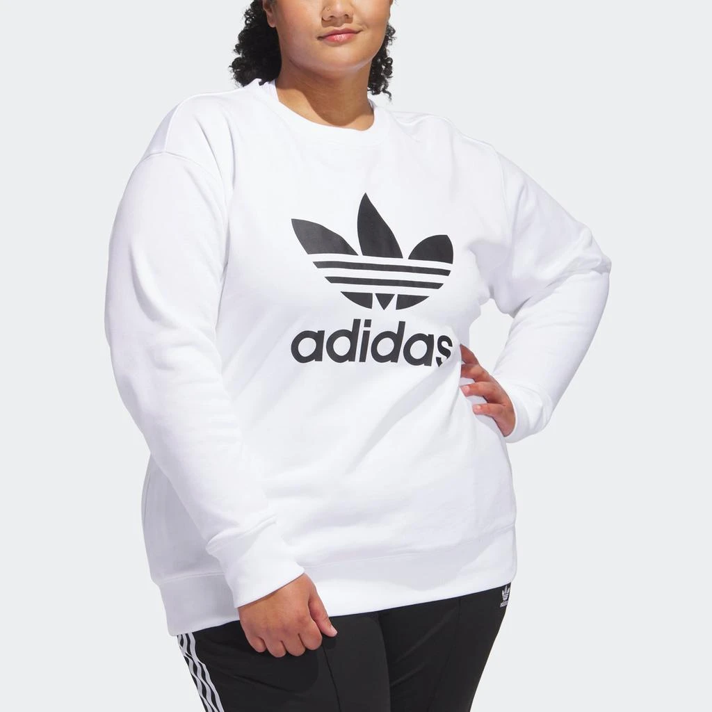 商品Adidas|Women's adidas Adicolor Trefoil Crew Sweatshirt (Plus Size),价格¥186,第1张图片