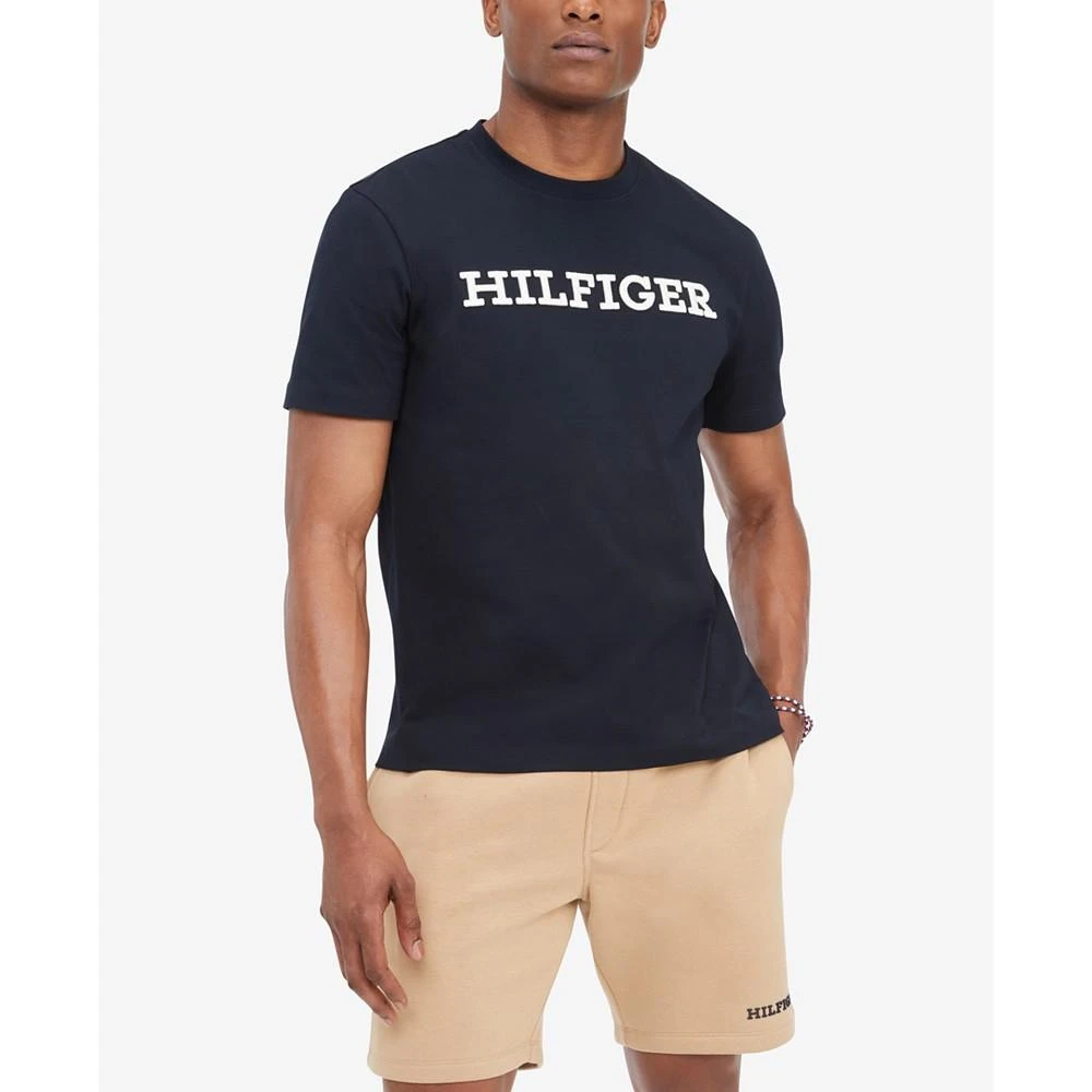 商品Tommy Hilfiger|Men's Regular-Fit Embroidered Monotype Logo Graphic T-Shirt,价格¥119,第1张图片