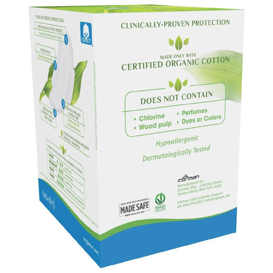 商品ORGANYC|100% Certified Organic Cotton Feminine Pads,价格¥32,第5张图片详细描述