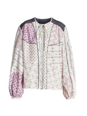 商品Isabel Marant|Fazenia Patchwork Blouse,价格¥1738,第4张图片详细描述