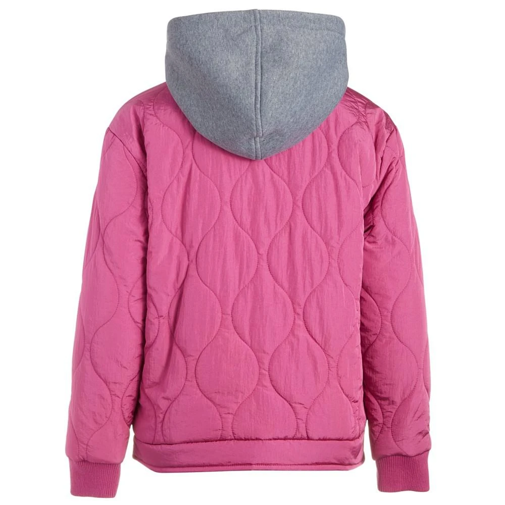 商品Jou Jou|Big Girls Contrast Hood Ribbed Cuff Sleeve Puffer Jacket,价格¥122,第2张图片详细描述