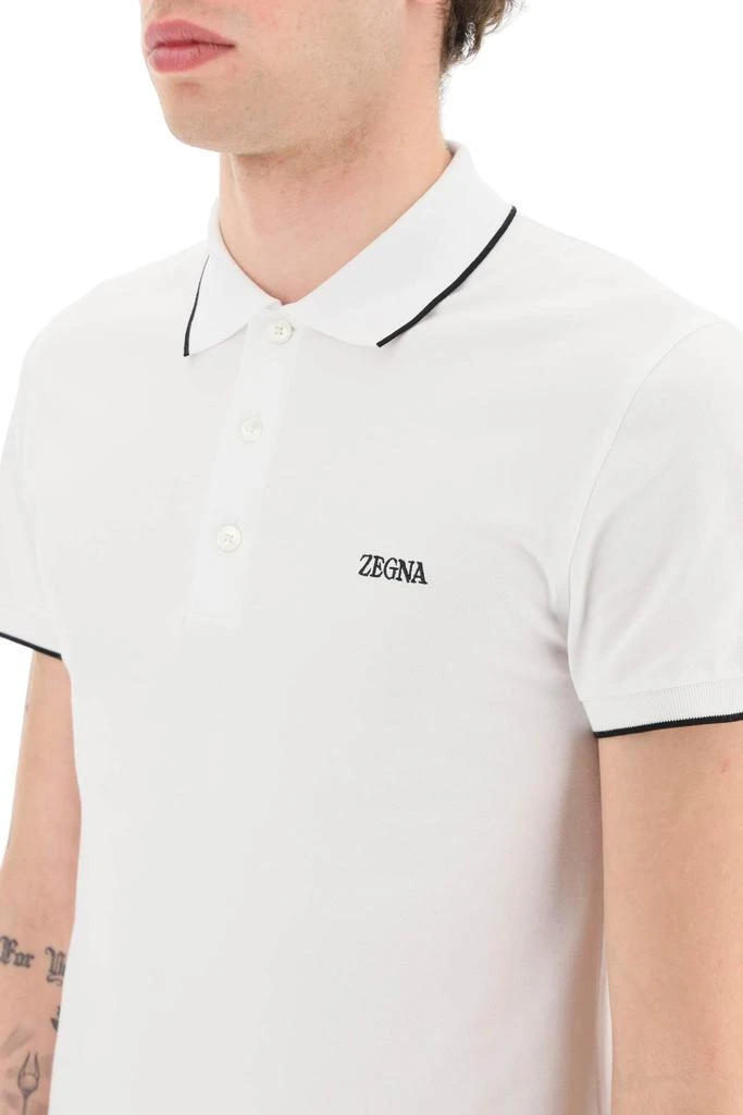 商品Zegna|Zegna logoed cotton polo shirt,价格¥889,第4张图片详细描述