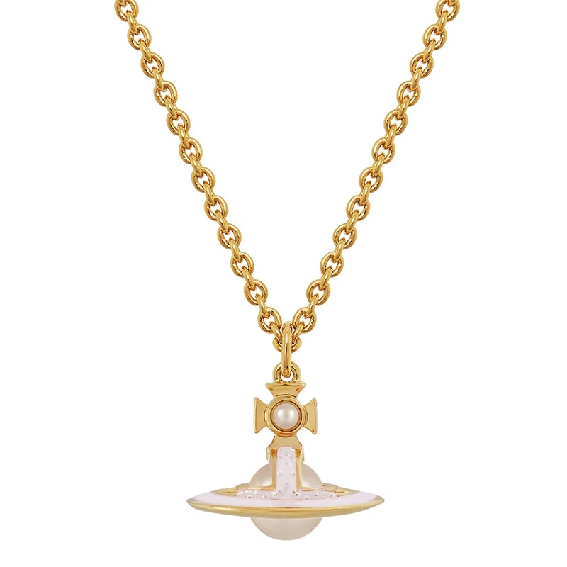 商品Vivienne Westwood|VIVIENNE WESTWOOD/西太后 女士金色黄铜白珠环绕星球形吊坠,价格¥1094,第1张图片