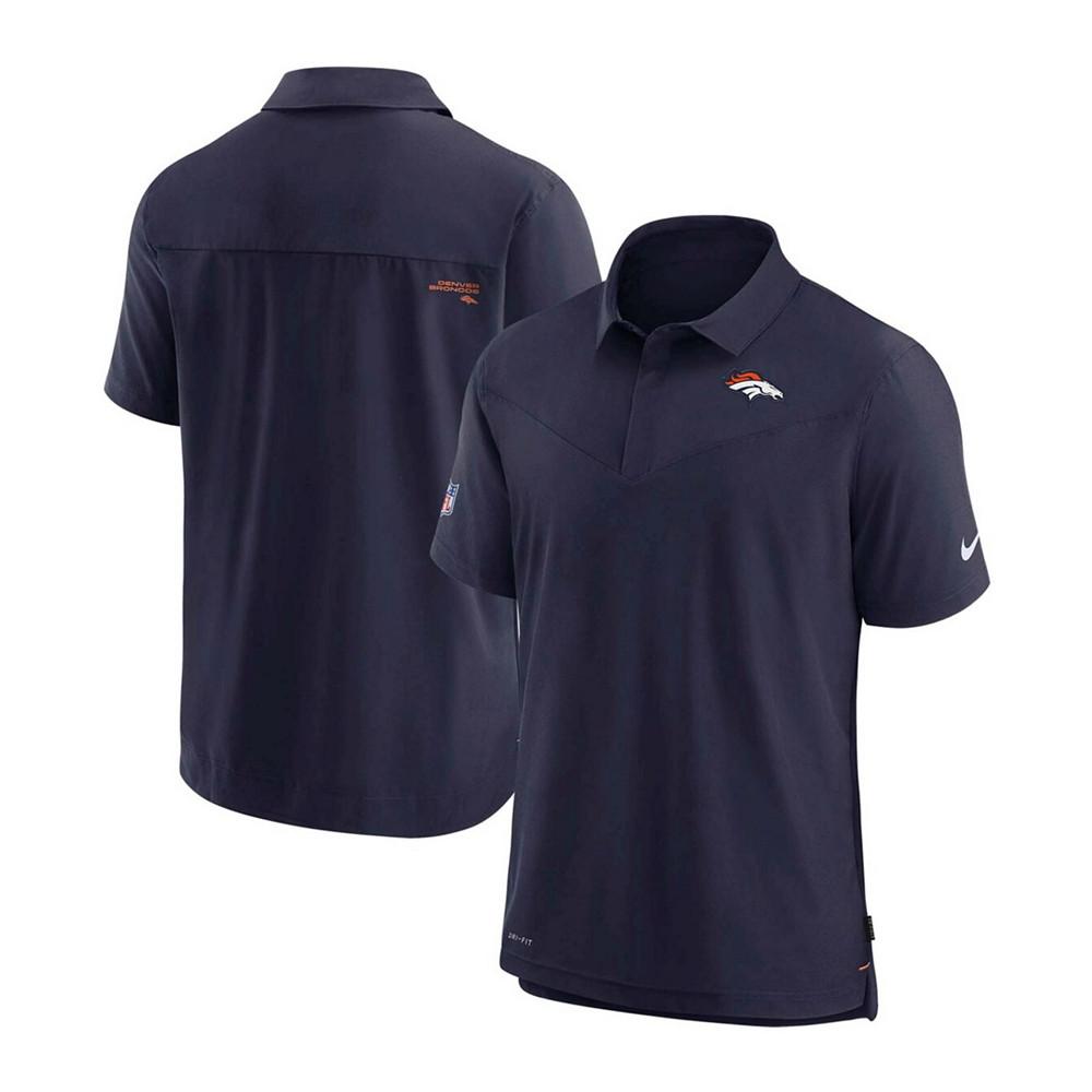 Men's Navy Denver Broncos Sideline UV Performance Polo Shirt商品第1张图片规格展示
