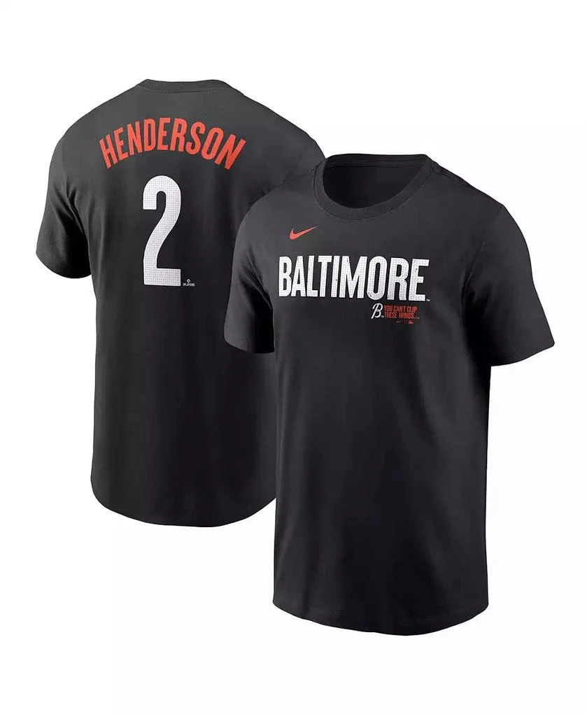 商品NIKE|Men's Gunnar Henderson Black Baltimore Orioles Fuse City Connect Name Number T-Shirt,价格¥336,第1张图片