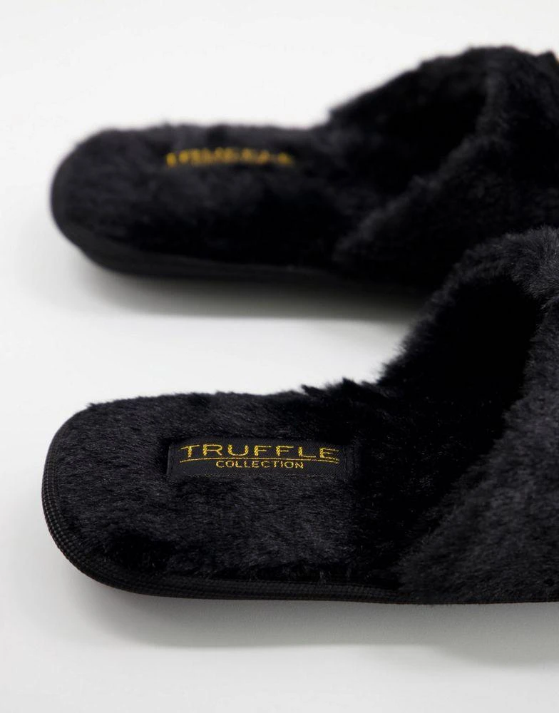 商品Hugo Boss|Truffle Collection chain detail fur slippers in black,价格¥56,第3张图片详细描述