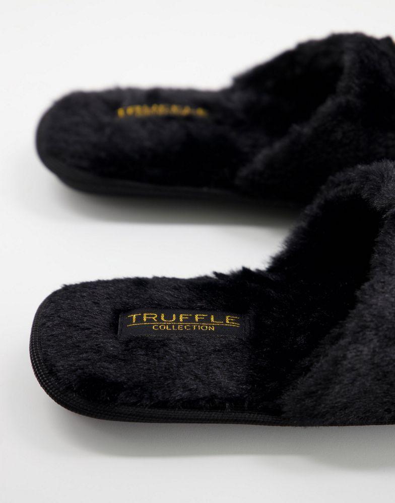 商品Hugo Boss|Truffle Collection chain detail fur slippers in black,价格¥53,第5张图片详细描述