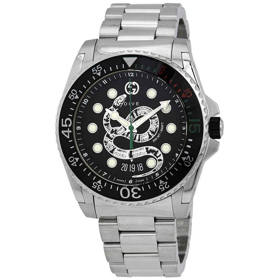 商品Gucci|Dive Quartz Black Dial Men's Watch YA136218,价格¥7843,第1张图片