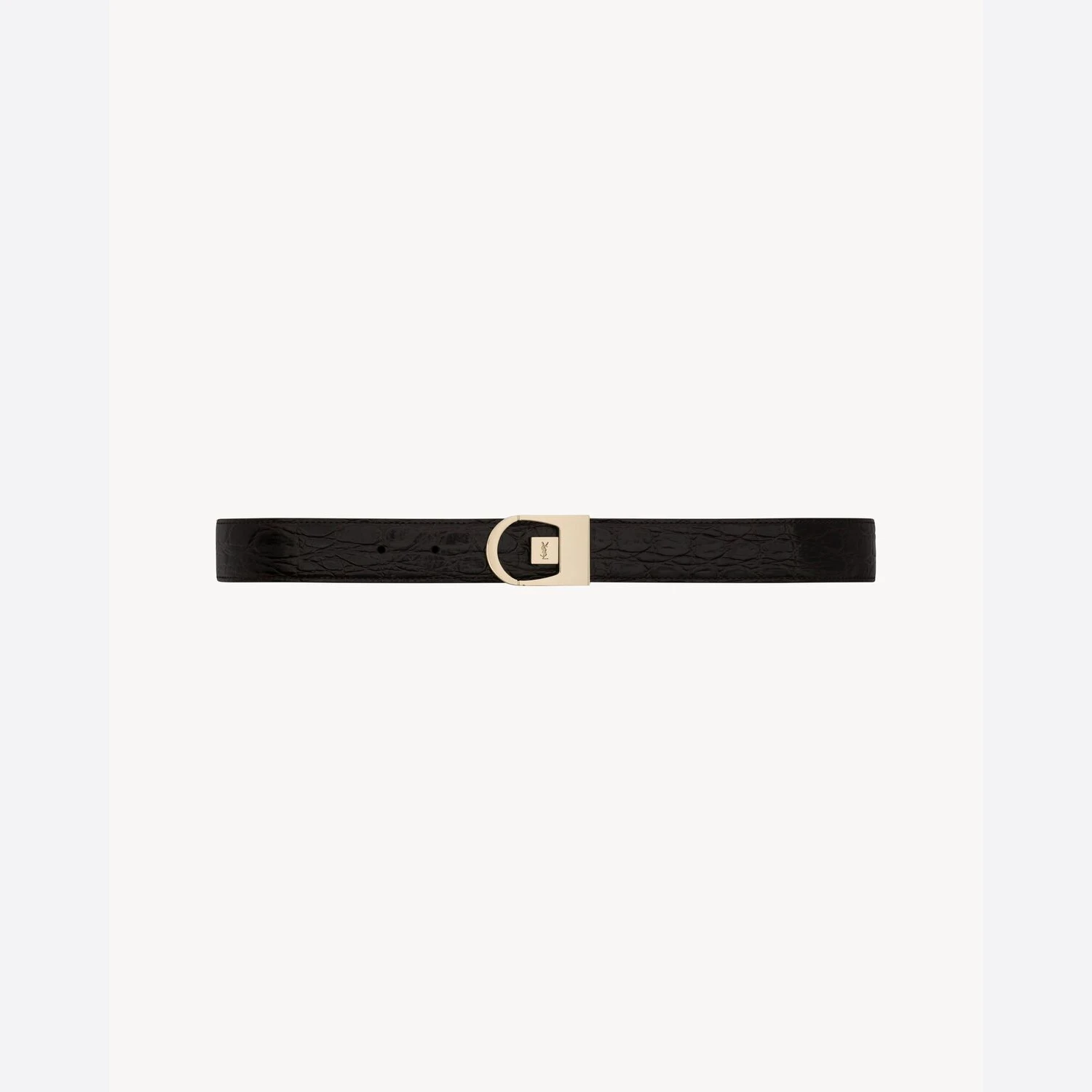 商品Yves Saint Laurent|【预售】 YSL圣罗兰 25春夏 女士 腰带 鳄鱼纹压印皮革双面腰带 828728AAEX82053,价格¥5307,第1张图片