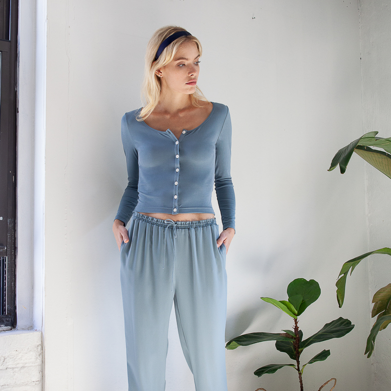 Jenine家居裤 - 雾蓝色  | Jenine Pants - Dusty Blue商品第1张图片规格展示