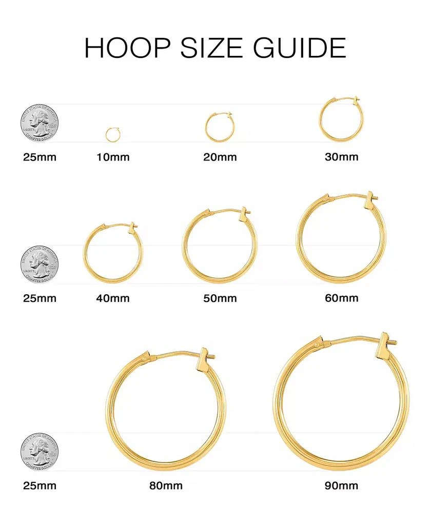 商品Italian Gold|Polished Small Flat Round Hoop Earrings in 10K Yellow Gold, 10mm,价格¥748,第4张图片详细描述