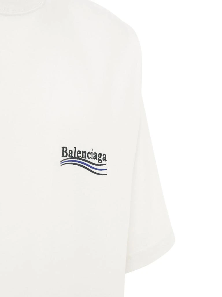 商品Balenciaga|Political Logo Cotton Jersey T-shirt,价格¥5175,第3张图片详细描述