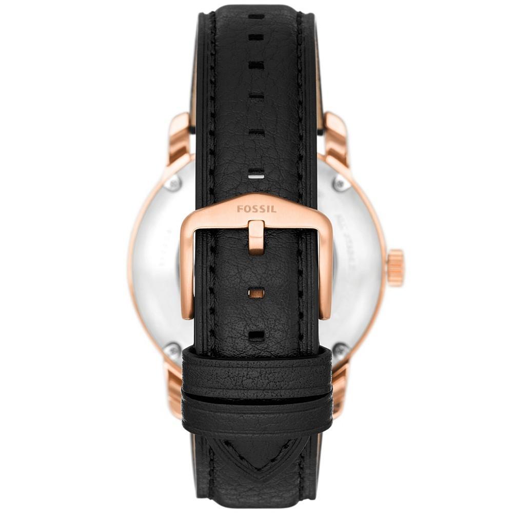 商品Fossil|Men's Heritage Automatic Black Leather Strap Watch 43mm,价格¥1547,第5张图片详细描述