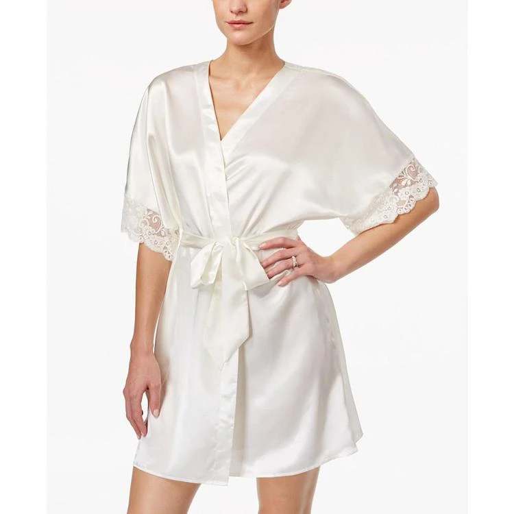 商品Flora Nikrooz|Emma Lace-Trimmed Charmeuse Wrap Robe,价格¥342,第1张图片