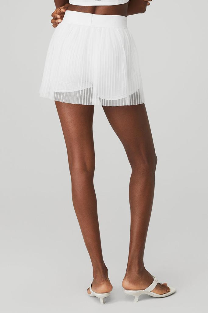 Mesh Flirty Tennis Skirt - White商品第3张图片规格展示