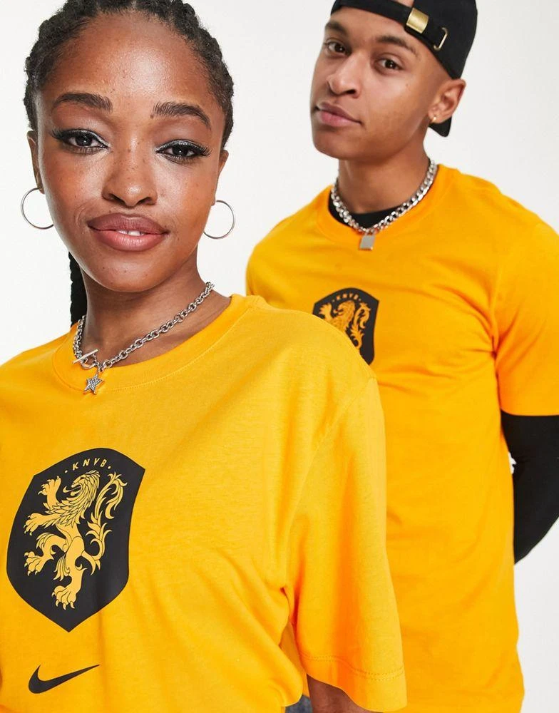 商品NIKE|Nike Football World Cup 2022 Netherlands unisex crest t-shirt in orange,价格¥160,第3张图片详细描述