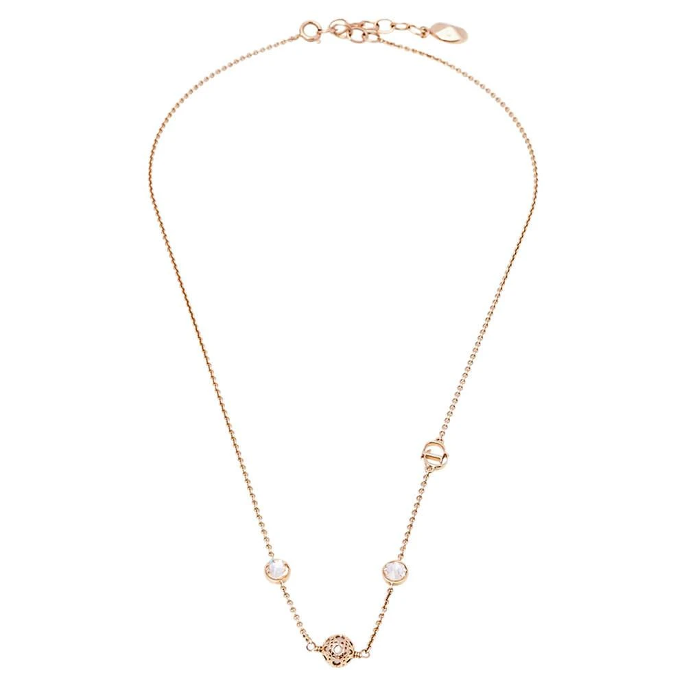 商品[二手商品] Dior|Dior Cannage Faux Pearl Crystal Rose Gold Tone Station Necklace,价格¥1586,第2张图片详细描述