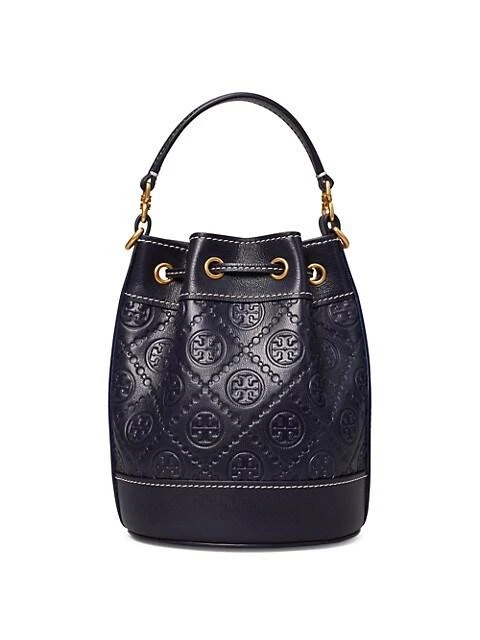 商品Tory Burch|Monogram 皮革迷你水桶包 ,价格¥2986,第4张图片详细描述