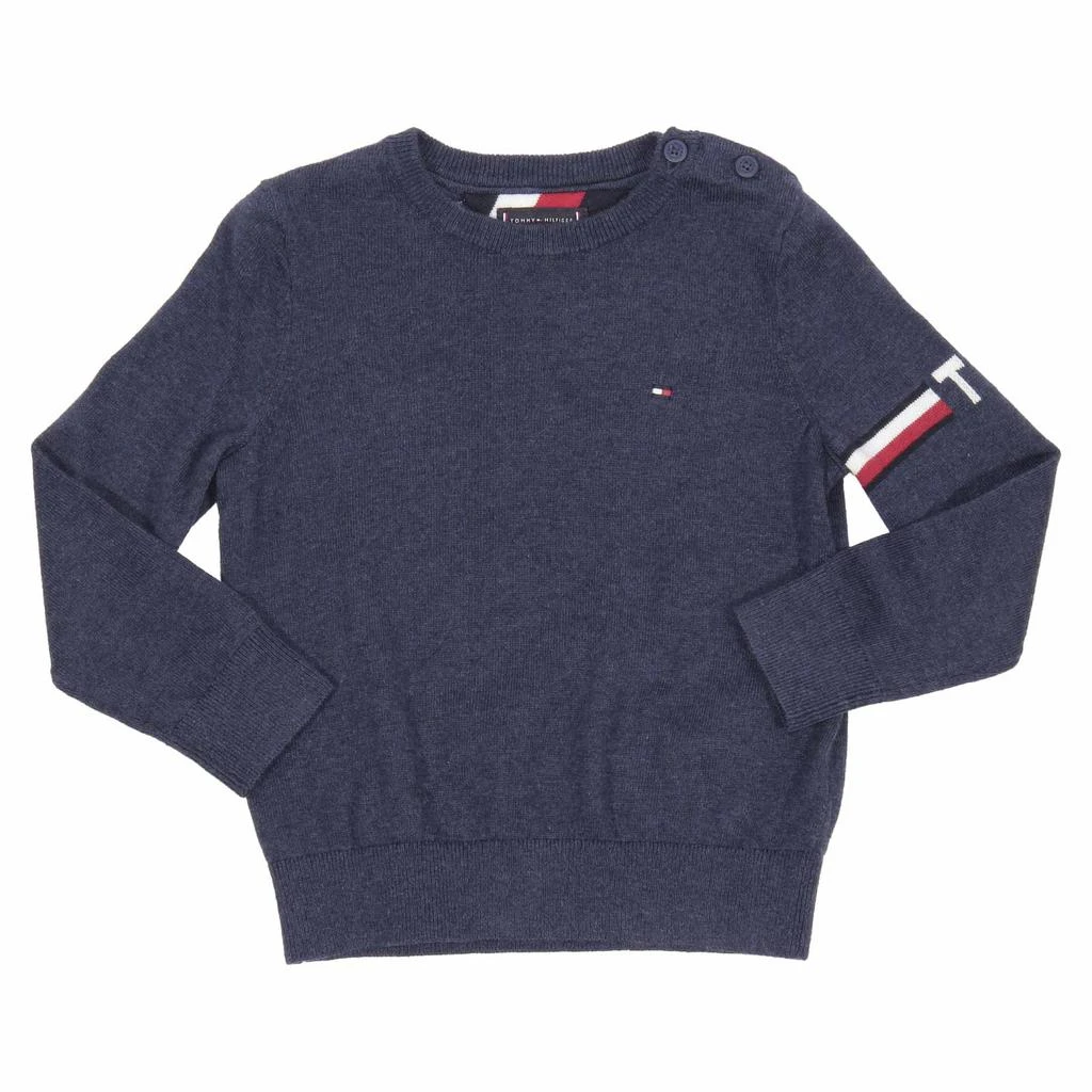 商品Tommy Hilfiger|Tommy Hilfiger Pullover Blu In Maglia Di Cotone E Cashmere,价格¥602,第1张图片