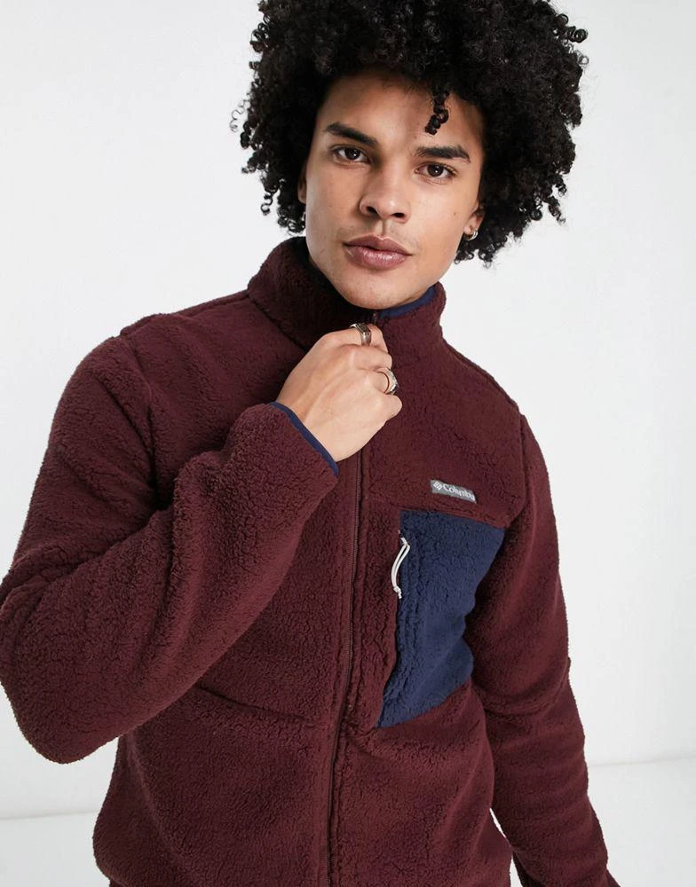 商品Columbia|Columbia Mountainside heavyweight fleece zip up in burgundy,价格¥467,第3张图片详细描述