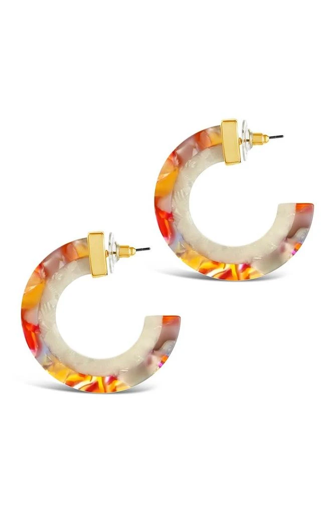 商品Sterling Forever|Two-Tone Resin Hoop Earrings,价格¥168,第2张图片详细描述