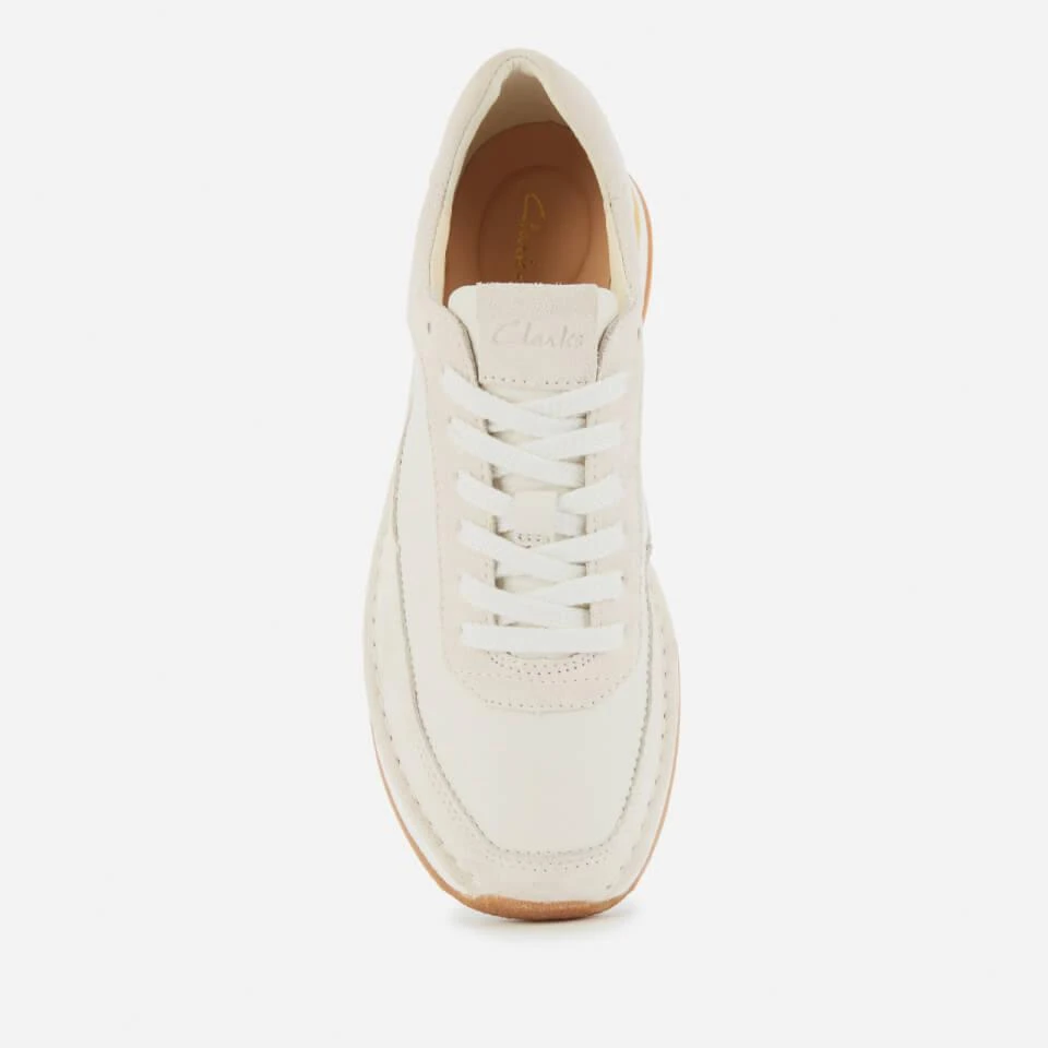 商品Clarks|CLARKS WOMEN'S CRAFTRUN LACE SUEDE RUNNING STYLE TRAINERS - WHITE,价格¥1010,第3张图片详细描述