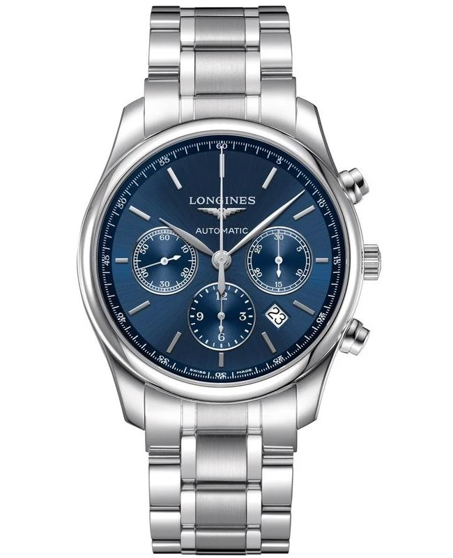 商品Longines|Longines Master Collection Automatic 42mm Blue Chronograph Dial Stainless Steel Men's Watch L2.759.4.92.6,价格¥19491,第1张图片