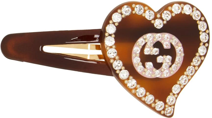 商品Gucci|Tortoiseshell GG Heart Hair Clip,价格¥2947,第1张图片