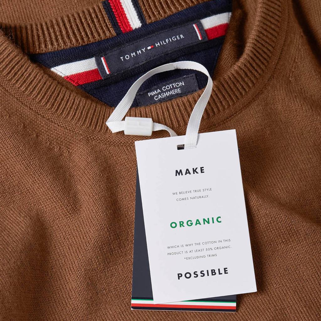 Tommy Hilfiger Men's Pima Organic Cotton Cashmere Jumper - Desert Khaki商品第3张图片规格展示