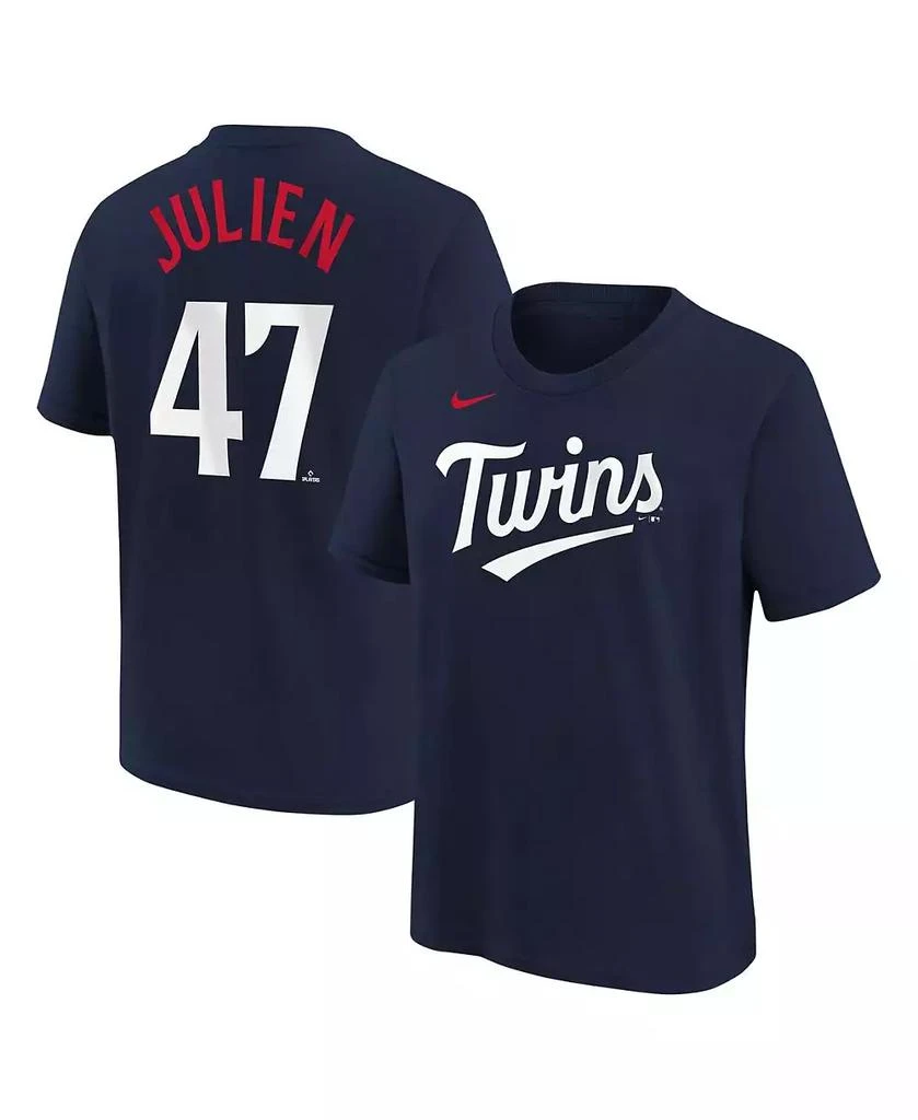 商品NIKE|Big Boys Edouard Julien Navy Minnesota Twins Name and Number T-shirt,价格¥238,第1张图片