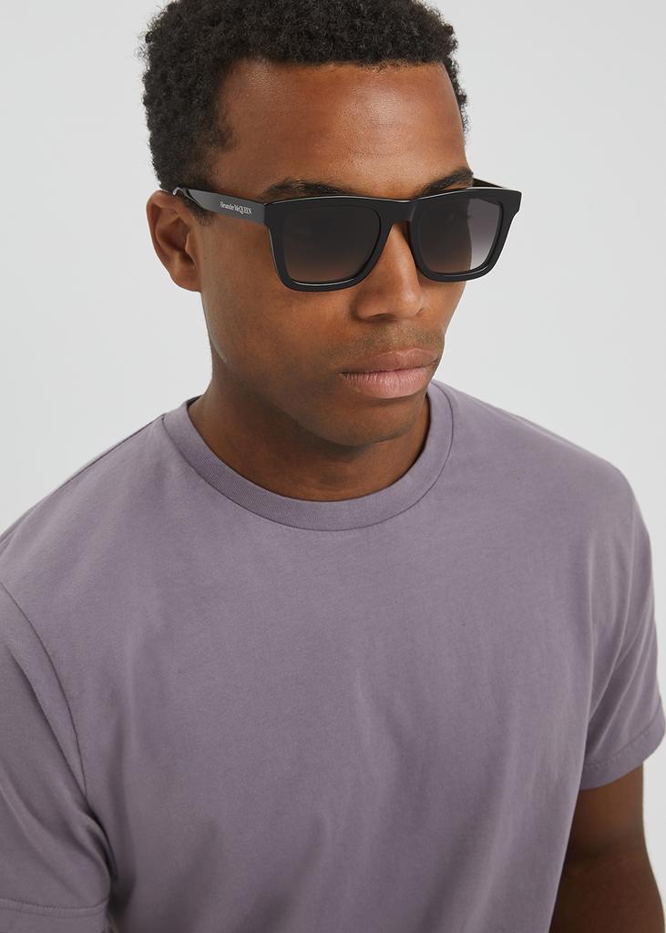 商品Alexander McQueen|Black wayfarer-style sunglasses,价格¥1790,第7张图片详细描述