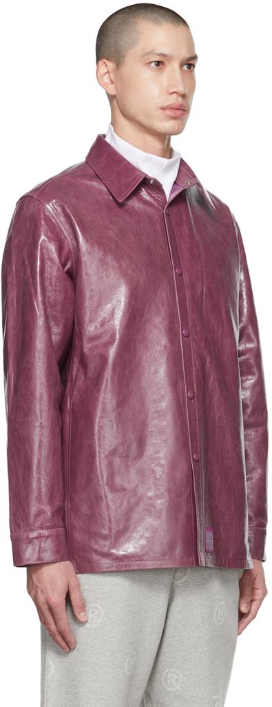 Purple Overshirt Leather Jacket商品第2张图片规格展示