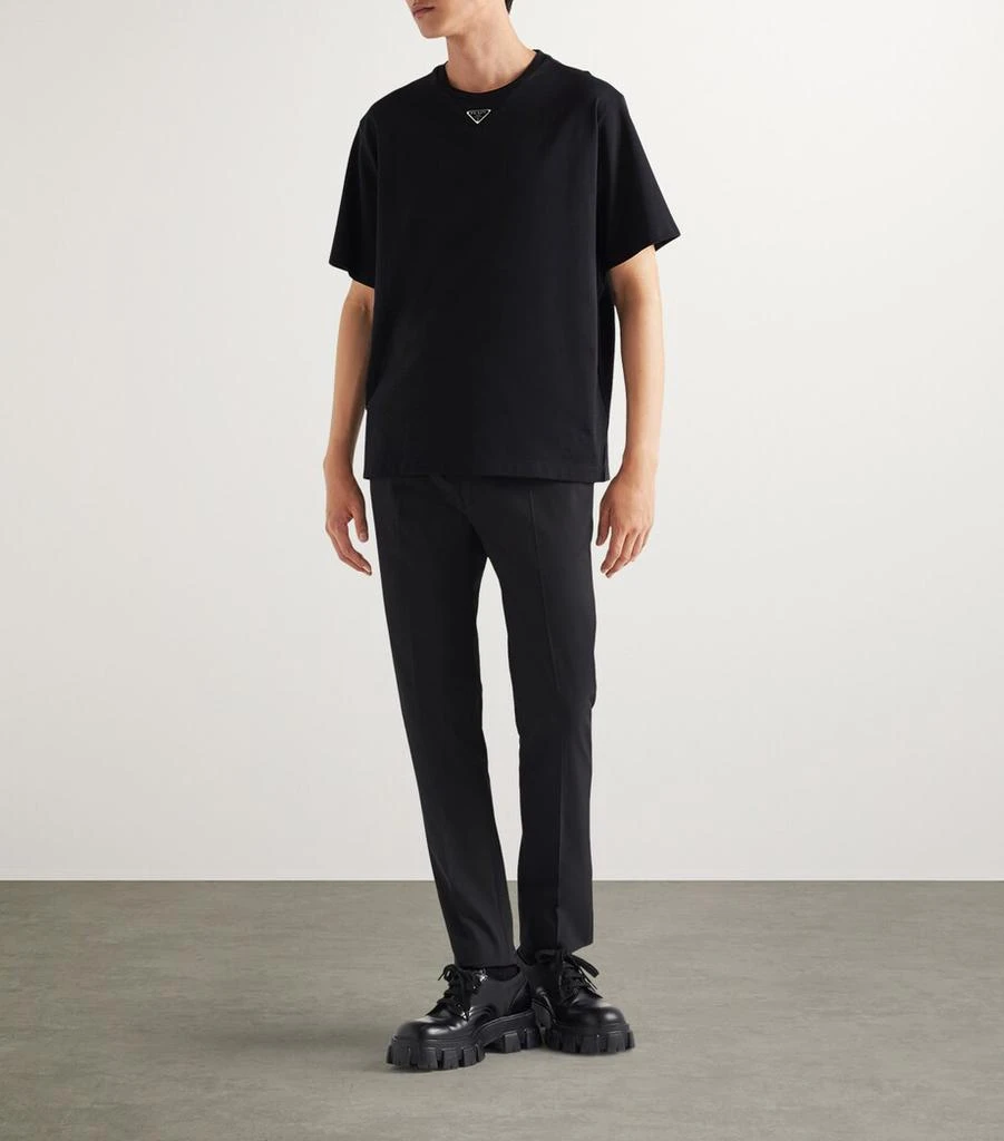 商品Prada|Cotton Triangle T-Shirt,价格¥8306,第2张图片详细描述