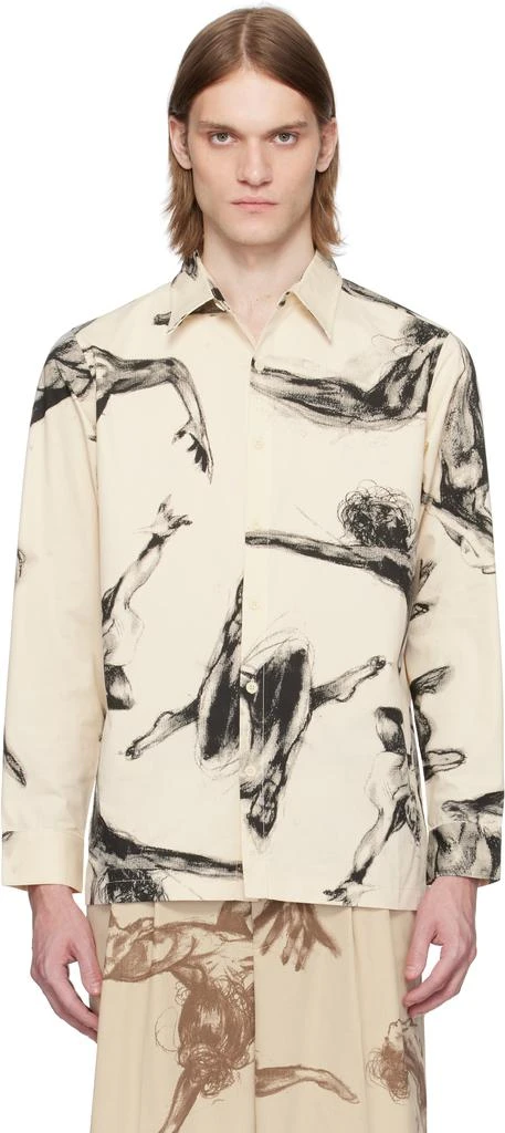 商品KidSuper|Beige Trapeze Performer Button Up Shirt,价格¥811,第1张图片