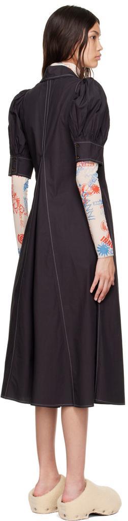 商品Ganni|黑色有机棉连衣裙,价格¥1591,第5张图片详细描述