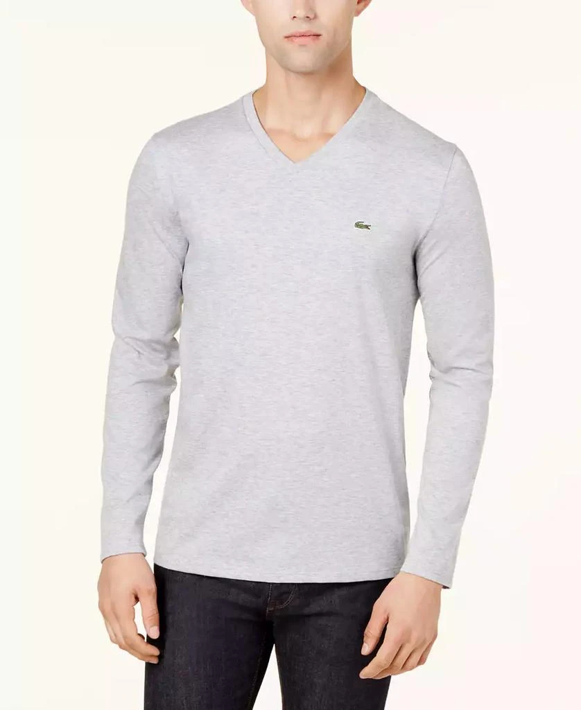 商品Lacoste|Men's V-Neck Casual Long Sleeve Jersey T-Shirt,价格¥530,第1张图片详细描述