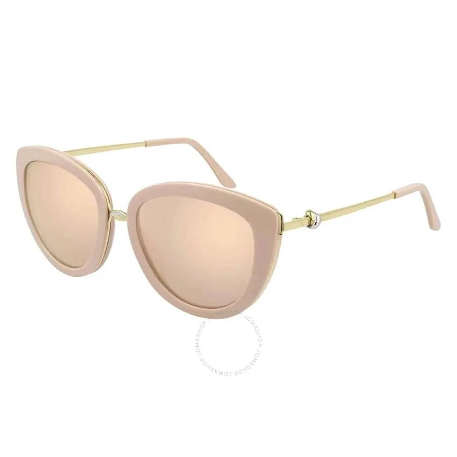 商品Cartier|Brown Rose Gold Mirror Cat Eye Ladies Sunglasses CT0247S 004 54,价格¥6403,第1张图片