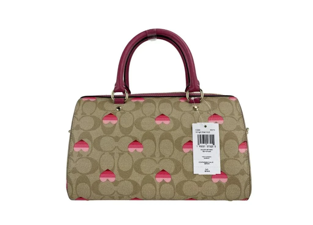 商品Coach|COACH (CA248) Heart Print Signature Leather Rowan Medium Satchel Handbag Purse,价格¥3111,第3张图片详细描述