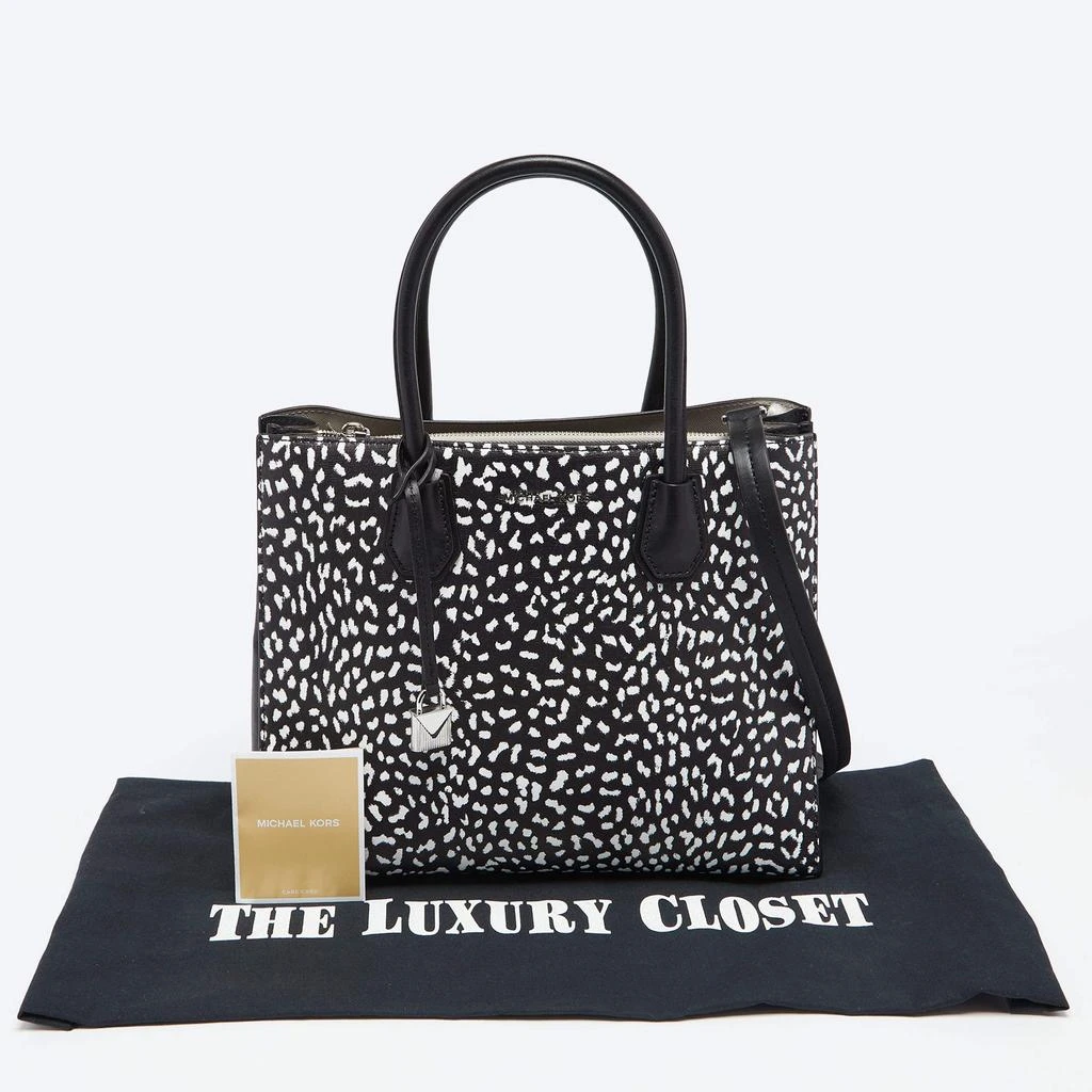 Michael Kors Black/White Leopard Print Leather Large Mercer Tote 商品